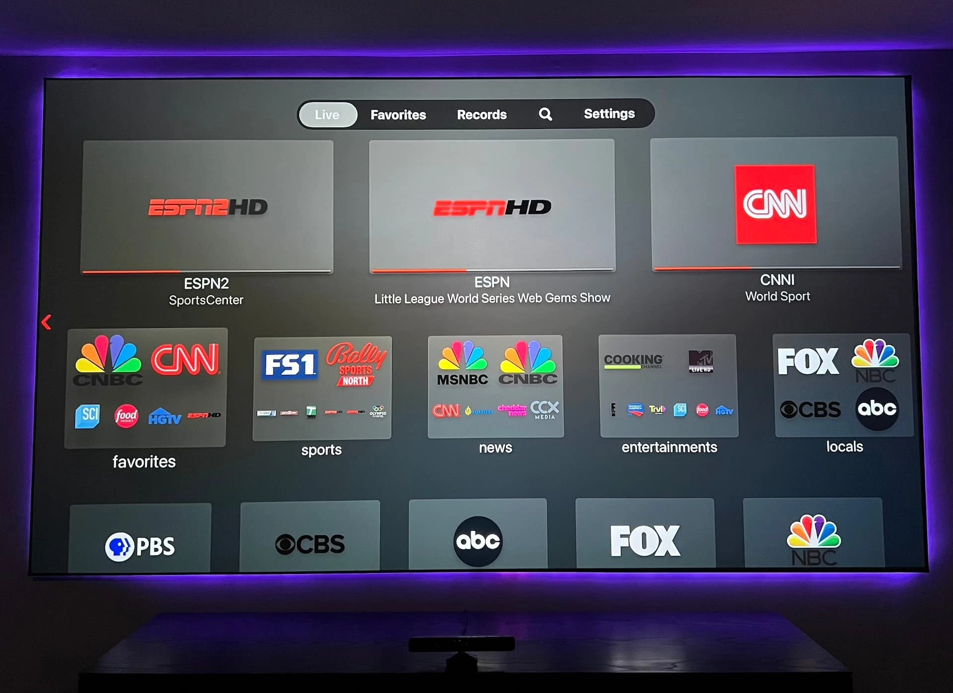 IPTVX Apple TV screenshot.